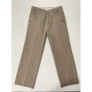 Life Khaki 33/30 Brown Straight Men's Pants Standard‎ Rise Pleated